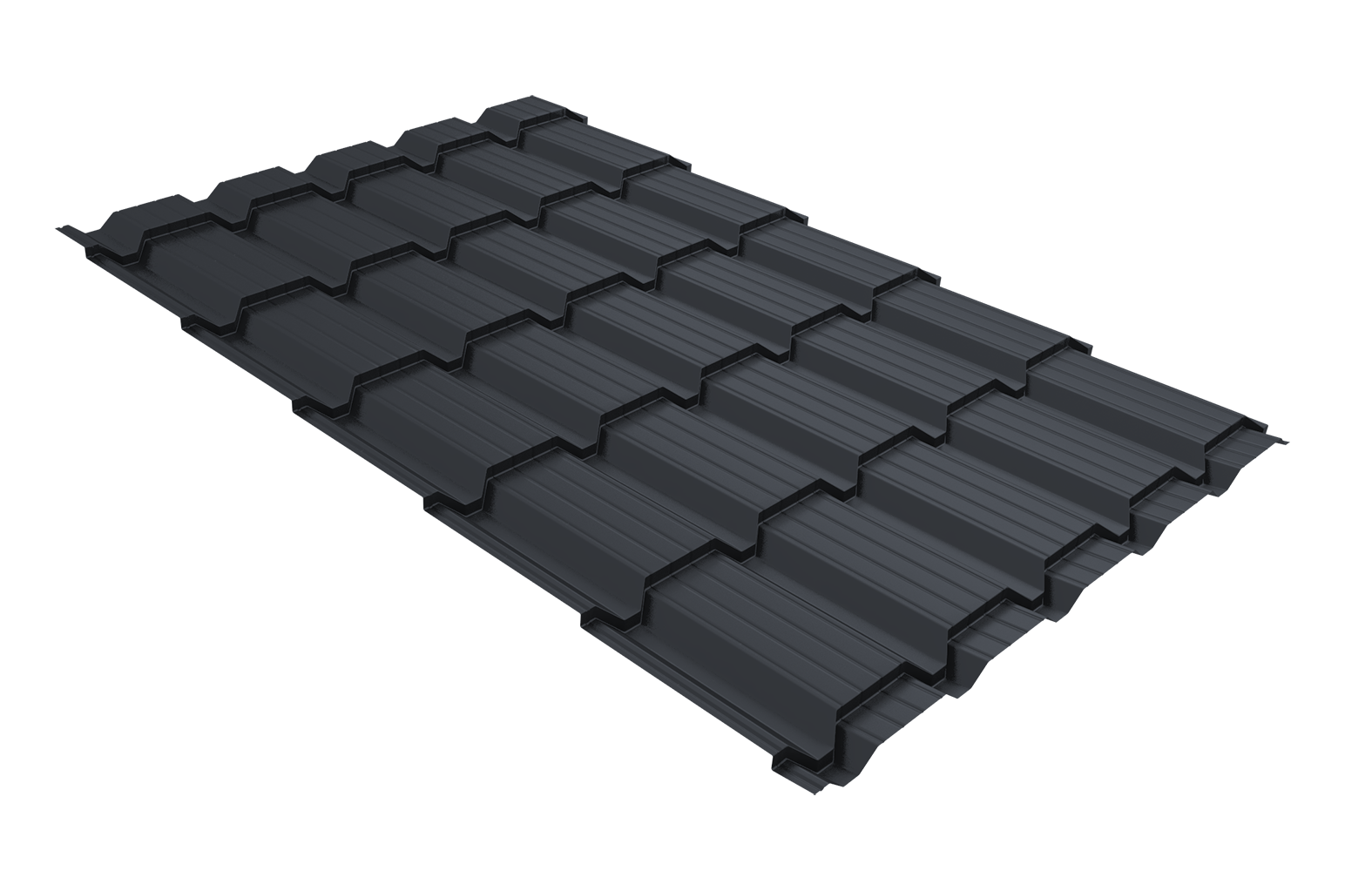 Металлочерепица v01 0,5 PurPro Matt 275 RAL 7024 мокрый асфальт1