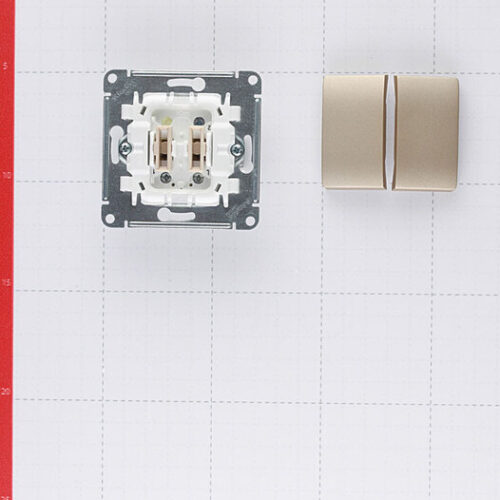 Выключатель Systeme Electric Glossa двухклавишный встраиваемый титан с подсветкой (GSL000453)