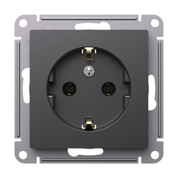Розетка Systeme Electric AtlasDesign встраиваемая базальт (ATN001443)