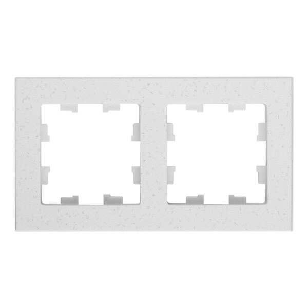 Рамка Systeme Electric AtlasDesign Nature двухместная мрамор крем роял (ATN343102)