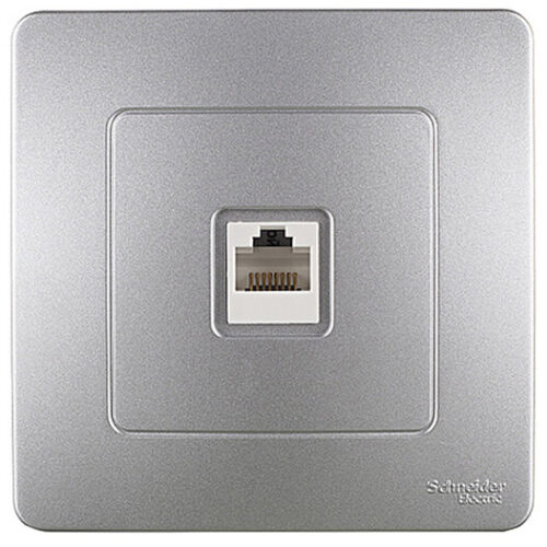 Розетка компьютерная Systeme Electric Blanca встраиваемая алюминий RJ45 (BLNIS045003)