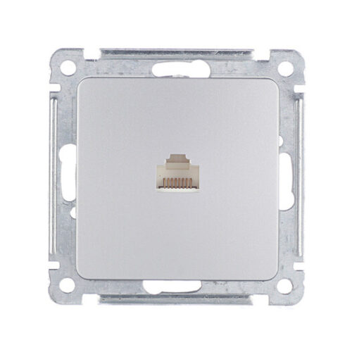 Розетка компьютерная Hegel Master встраиваемая серебро RJ45 (РСК-400-06)