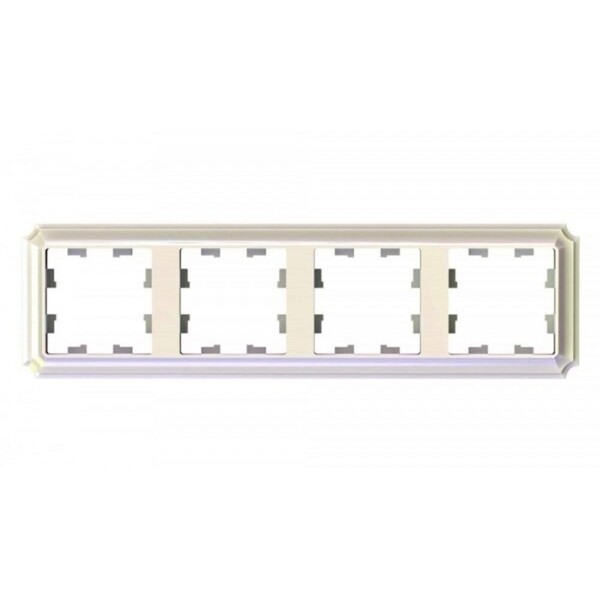 Рамка Systeme Electric AtlasDesign Antique четырехместная жемчуг (ATN100404)