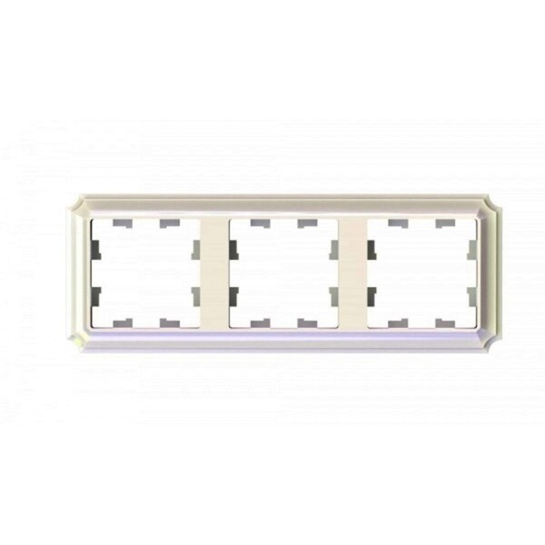 Рамка Systeme Electric AtlasDesign Antique трехместная жемчуг (ATN100403)