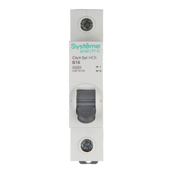 Автоматический выключатель модульный Systeme Electric City9 Set 1P 16А тип B 4,5 кА 230 В (C9F14116)