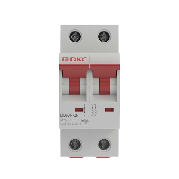 Автоматический выключатель модульный DKC Yon Max MD63N 2P 25А тип C 6 кА 400 В (MD63N-2PC25)