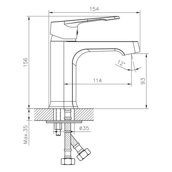 Смеситель для раковины Decoroom DR23 хром однорычажный (DR23011)