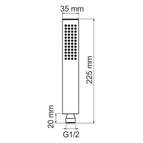 Лейка для душа WasserKraft 15х225 мм 1 режим без шланга латунь хром (A103)
