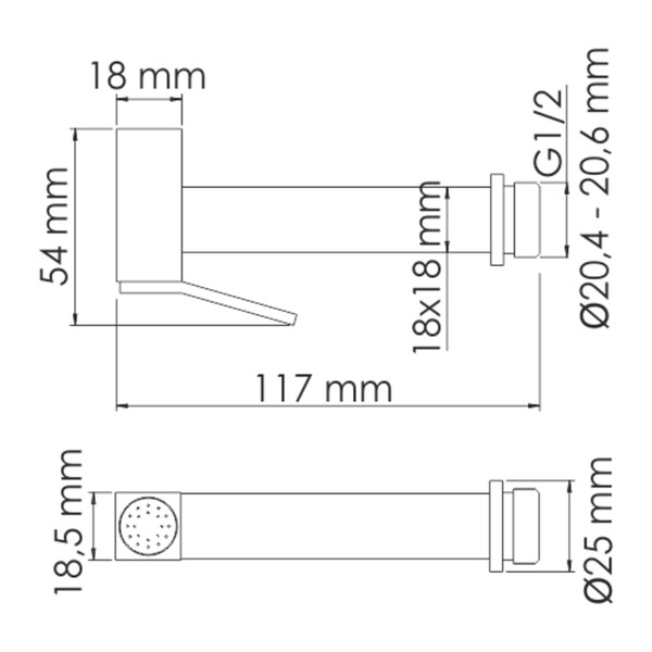 Лейка гигиеническая WasserKraft хром (A136)