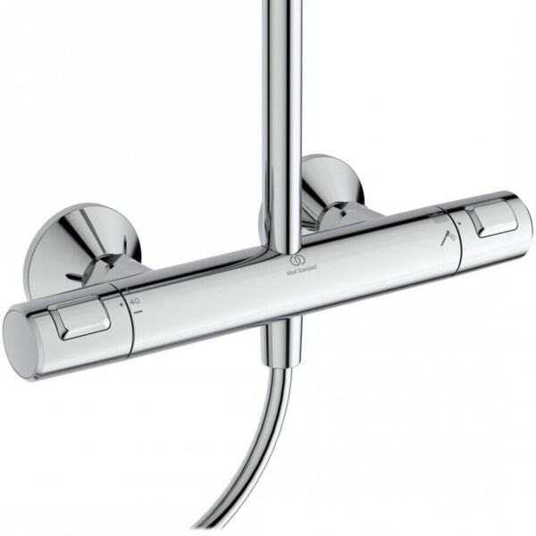 Душевая система Ideal Standard Ceratherm T25 с верхним душем с лейкой с термостатом хром (A7627AA)