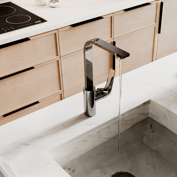 Смеситель для кухни WasserKraft Neime хром с высоким изливом однорычажный (1907)