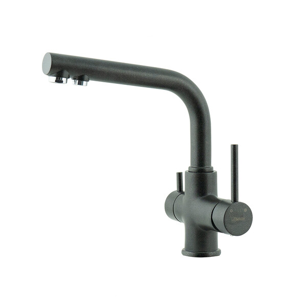 Смеситель для кухни Lemark Comfort черный с подключением к фильтру (LM3061PAN)