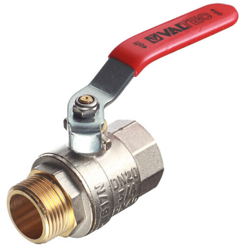 Кран шаровой латунный Valtec Base 3/4 ВР(г) х 3/4 НР(ш) ручка прямой (VT.215.N.05)