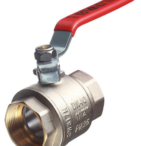 Кран шаровой латунный Valtec Base 1 1/2 ВР(г) х 1 1/2 ВР(г) ручка прямой (VT.214.N.08)