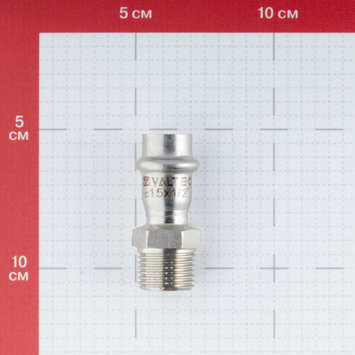 Соединитель VALTEC (VTi.901.I.001504) 15 мм х 1/2 НР(ш) нержавеющая сталь