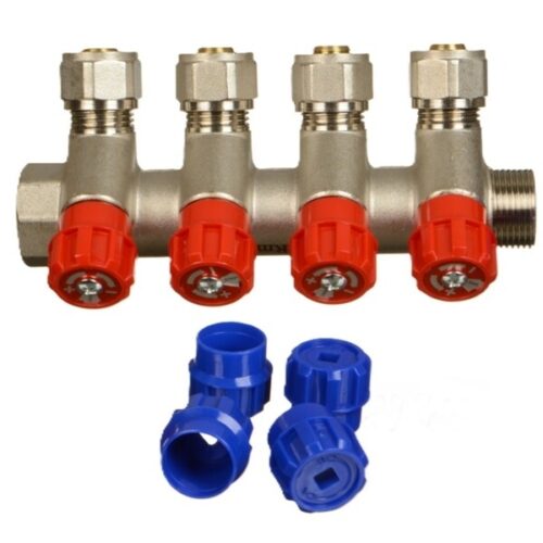 Коллектор Terma 3/4 ВР(г) х 4 выхода 16 обж(ц) х 3/4 НР(ш) регулируемый (89366)