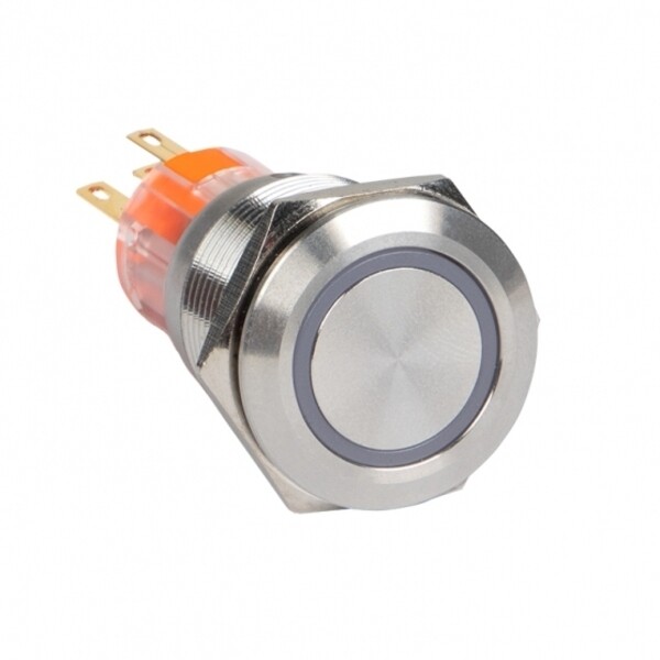 Кнопка плоская EKF PROxima S-Pro67 230 В IP67 без фиксации с синей подсветкой (s-pro67-141)