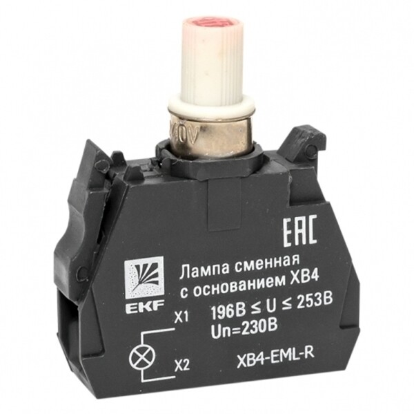 Лампа сменная EKF PROxima ХВ4 10х32х39 мм 230 В IP40 с основанием пластиковая красная (XB4-EML-R)