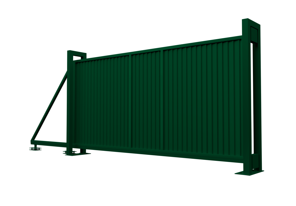 Ворота откатные Estet Plus 2,4х4,5 RAL 6005