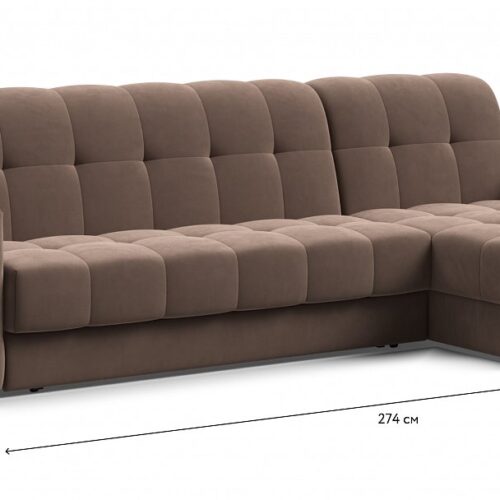 Угловой диван BOSS Sleep 160 велюр Monolit мокко