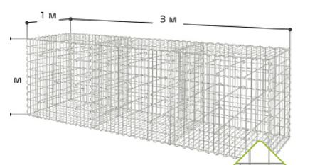 Сварной габион 3,0х1,0х1,0 (100х50х4)