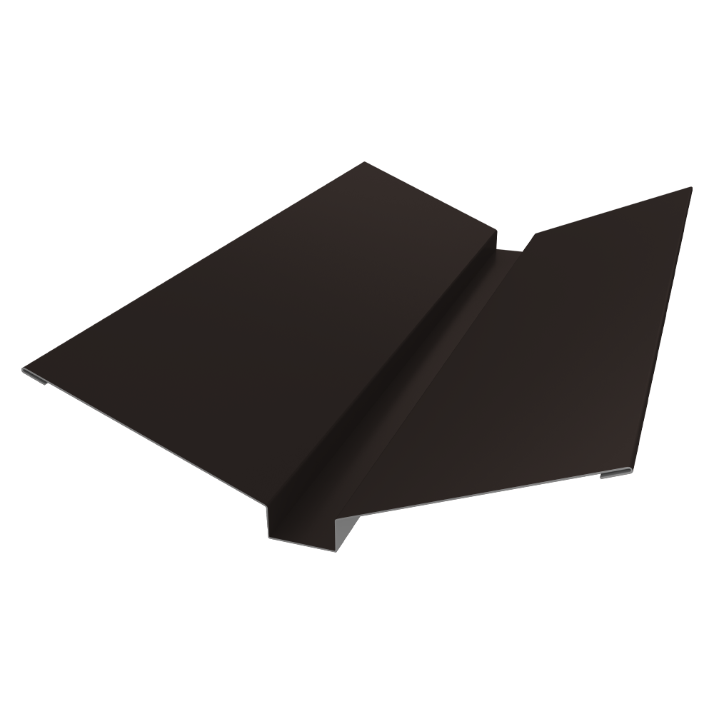 Планка ендовы верхней 115х30х115 0,5 GreenCoat Pural BT с пленкой RR 32 темно-коричневый (RAL 8019 серо-коричневый) (3м)